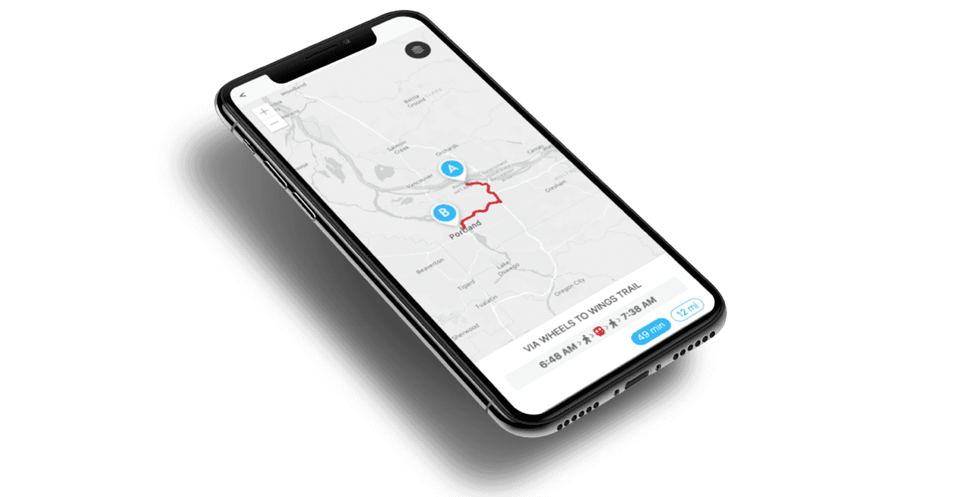 RideAmigos Commute Tracker Trip Planning screen